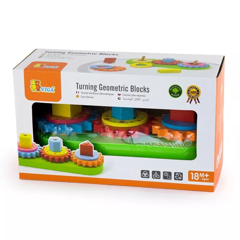 Viga Žaislai - Motorikos dėlionė: geometrinės formos ir krumpliaračiai