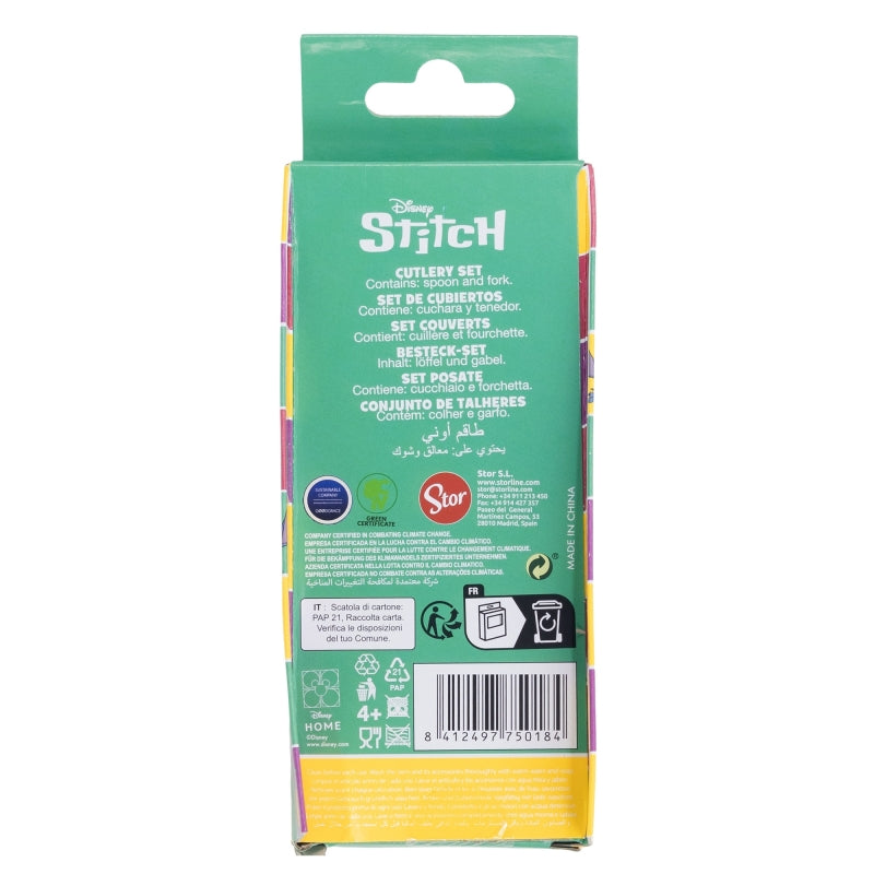 Disney Stitch – Metalinis stalo įrankių rinkinys iš „Palms“ kolekcijos (šaukštas ir šakutė)