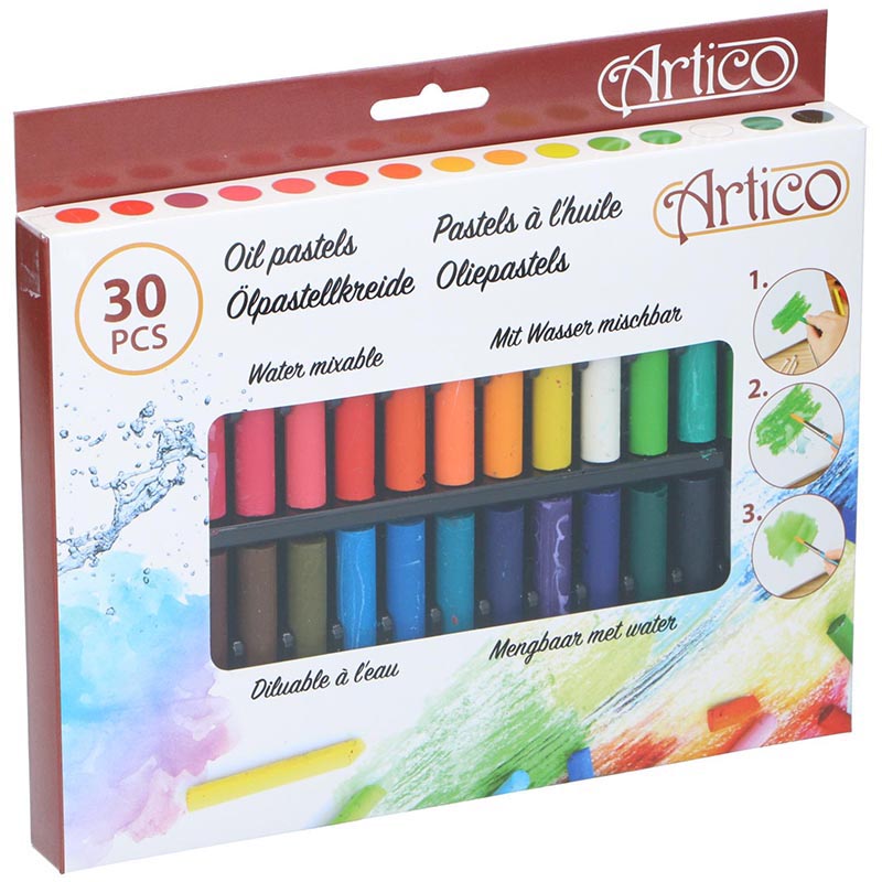 Artico – aliejinių pastelių rinkinys, 30 spalvų