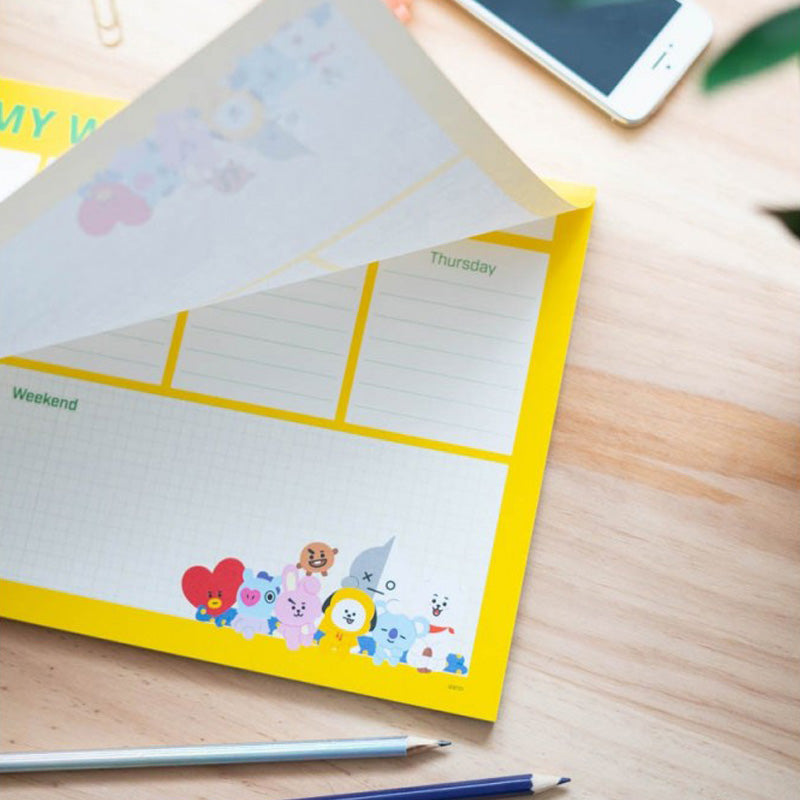 BT21 – Savaitės planuoklis, 54 A4 formato puslapiai