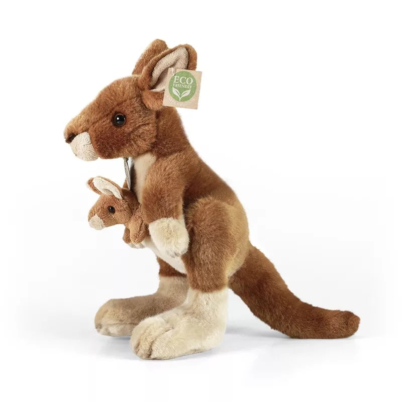 Rappa - Pliušinis tikroviškas žaislas Kengūra su kūdikiu 27 cm „Eco-Friendly“