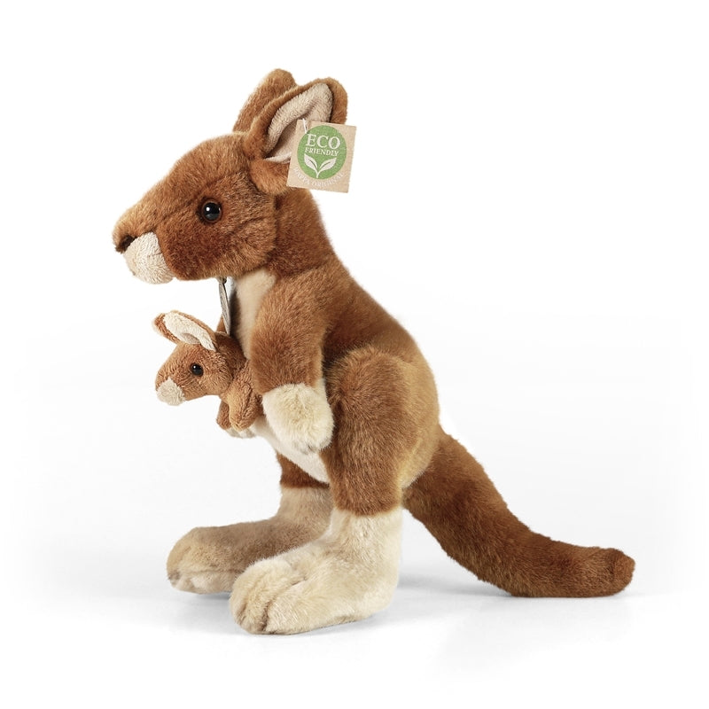 Rappa - Pliušinis tikroviškas žaislas Kengūra su kūdikiu 27 cm „Eco-Friendly“