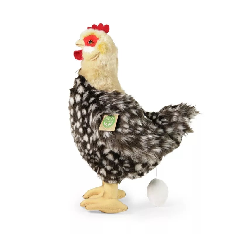 Rappa – Pliušinis realistiškas žaislas Višta su kiaušiniu, stovinti 33 cm, ekologiška