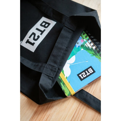 BT21 – Medžiaginis pirkinių krepšys 28x40 cm (juodas)