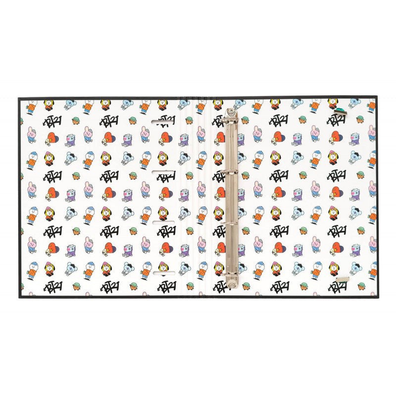 BT21 – „Street Mood“ kolekcijos A4 formatas segtuvas su lapais (4 žiedai, guma)