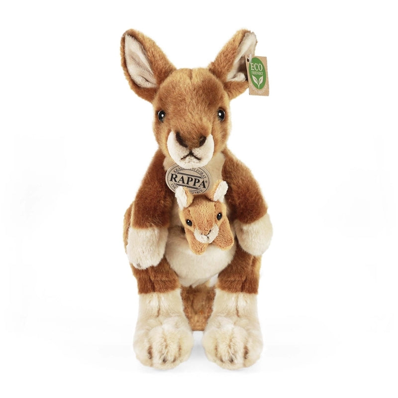 Rappa - Pliušinis tikroviškas žaislas Kengūra su kūdikiu 27 cm „Eco-Friendly“