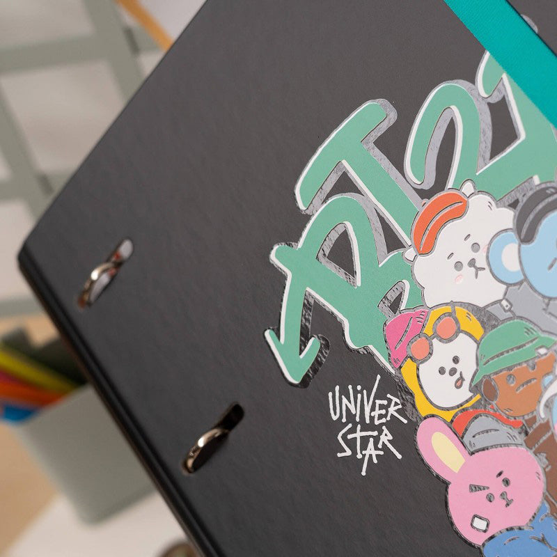 BT21 – „Street Mood“ kolekcijos A4 formatas segtuvas su lapais (4 žiedai, guma)