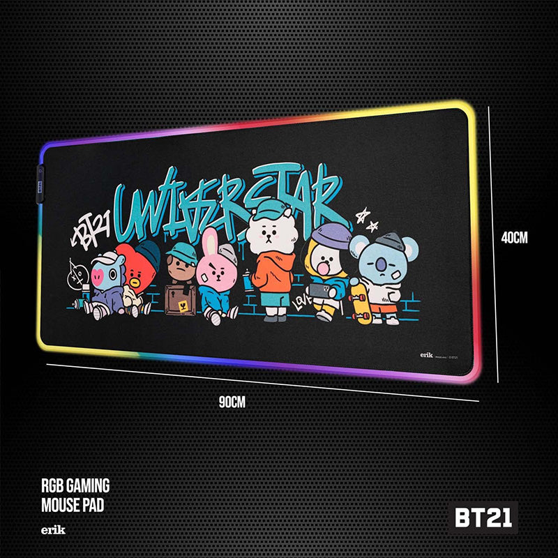 BT21 – XXL žaidimų/stalo kilimėlis su LED apšvietimu (90 x 40 cm)