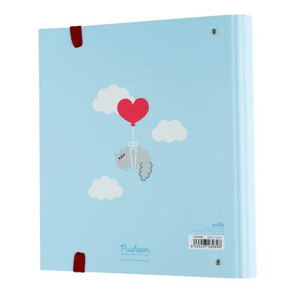 Pusheen - „Purrfect Love“ kolekcijos A4 segtuvas su kortelėmis (4 žiedai, elastinė juosta)