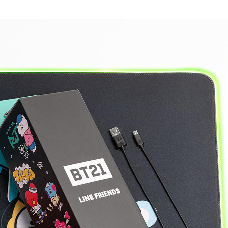 BT21 – XXL žaidimų/stalo kilimėlis su LED apšvietimu (90 x 40 cm)