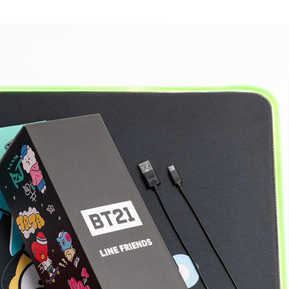 BT21 – XXL žaidimų/stalo kilimėlis su LED apšvietimu (90 x 40 cm)