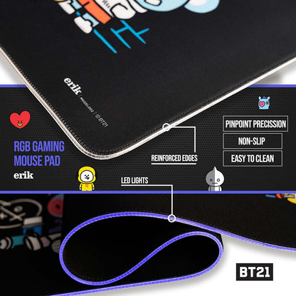 BT21 – XXL žaidimų/stalo kilimėlis su LED apšvietimu (90 x 40 cm)