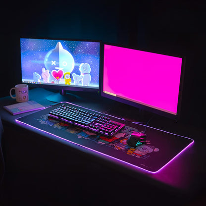 BT21 – XXL žaidimų/stalo kilimėlis su LED apšvietimu (90 x 40 cm)