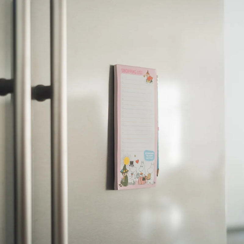 Muminai - Magnetinis užrašų / prekių sąrašas šaldytuvui + pieštukas (10 x 21 cm)
