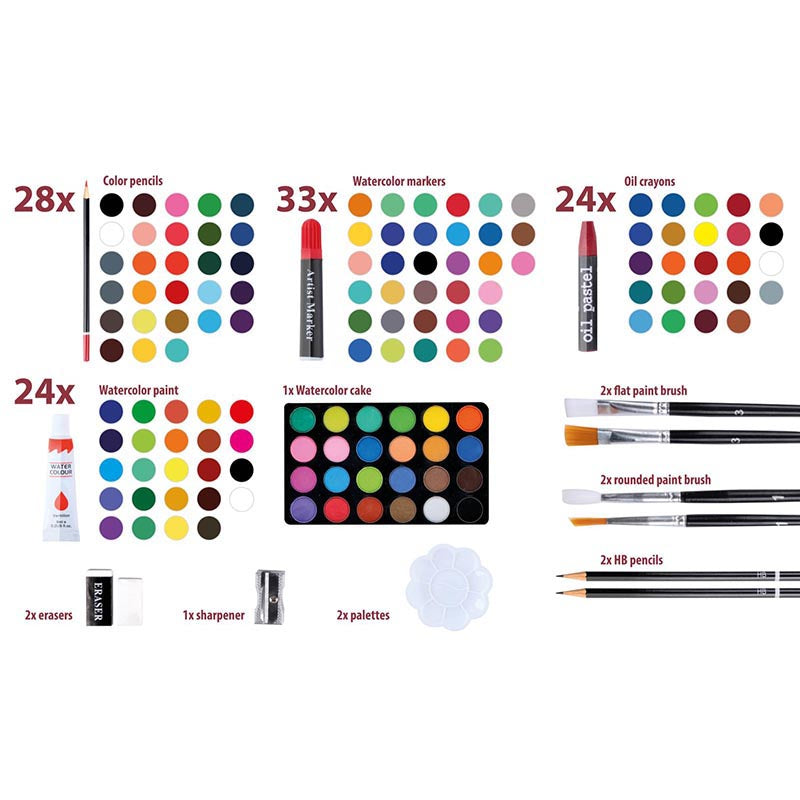 Artico - Dailės reikmenų rinkinys lagamine, 145 dalys