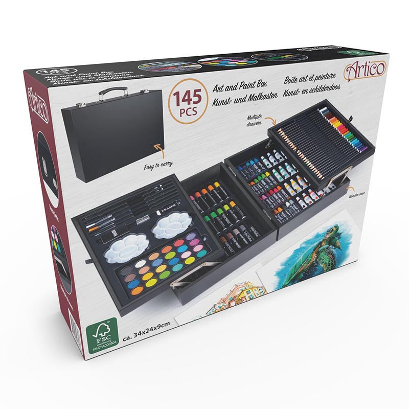 Artico - Dailės reikmenų rinkinys lagamine, 145 dalys
