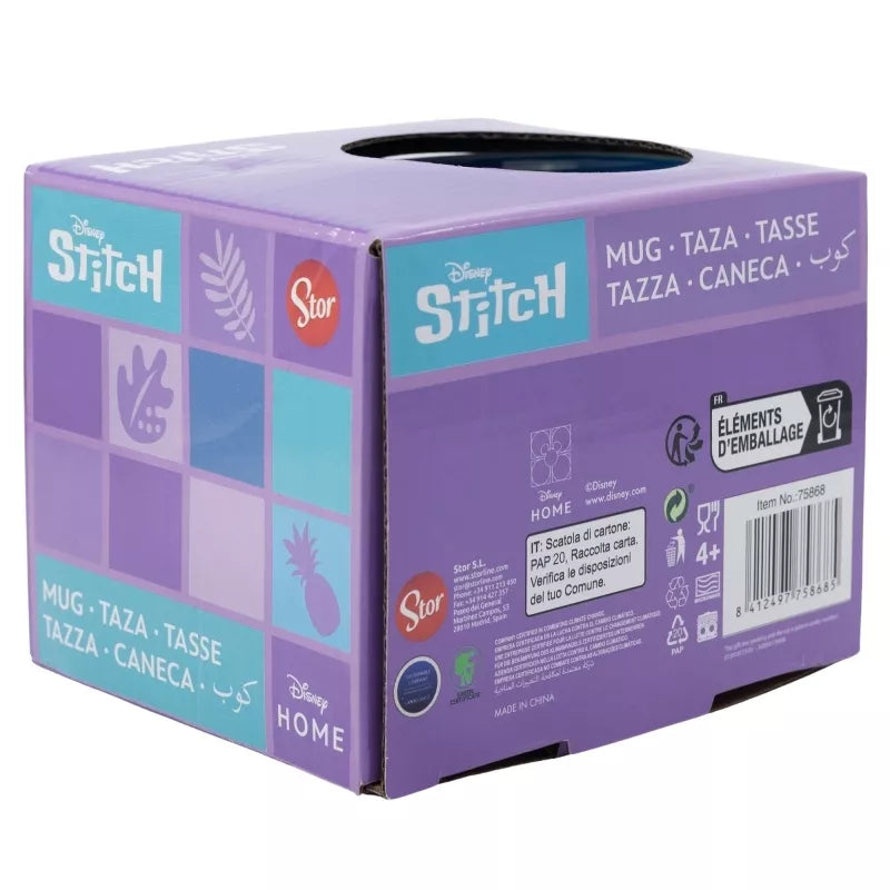 Disney Stitch – Keraminis puodelis dovanų dėžutėje iš „Gėlių“ kolekcijos, 380 ml