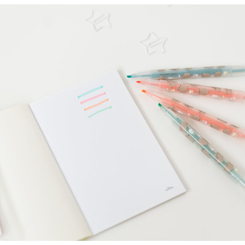 Pusheen – „Foodie“ kolekcija, dvipusiai žymekliai / rašikliai, 4 vnt.