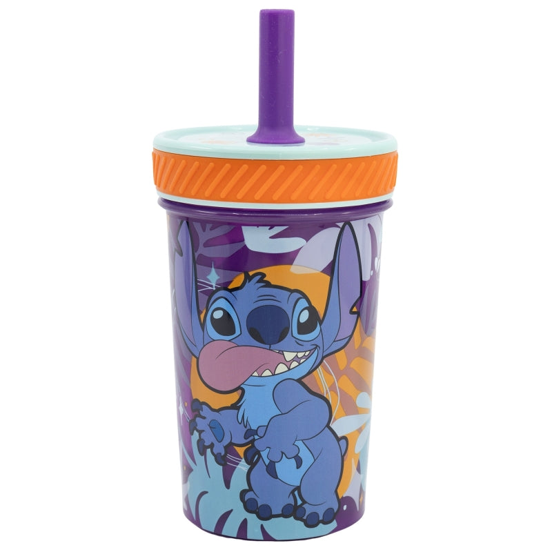 Disney Stitch – Dropsafe nepralaidus puodelis su silikoniniu šiaudeliu iš Aloha kolekcijos, 370 ml