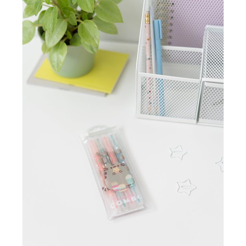 Pusheen – „Foodie“ kolekcija, dvipusiai žymekliai / rašikliai, 4 vnt.