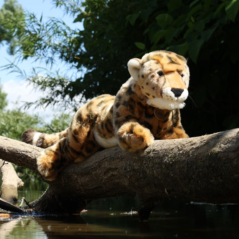 Realistiškas pliušinis žaislas gulintis gepardas 48 cm ekologiškas - Rappa