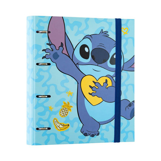 Disney Stitch – A4 segtuvas iš tropinės kolekcijos (4 žiedai, elastinė juosta)