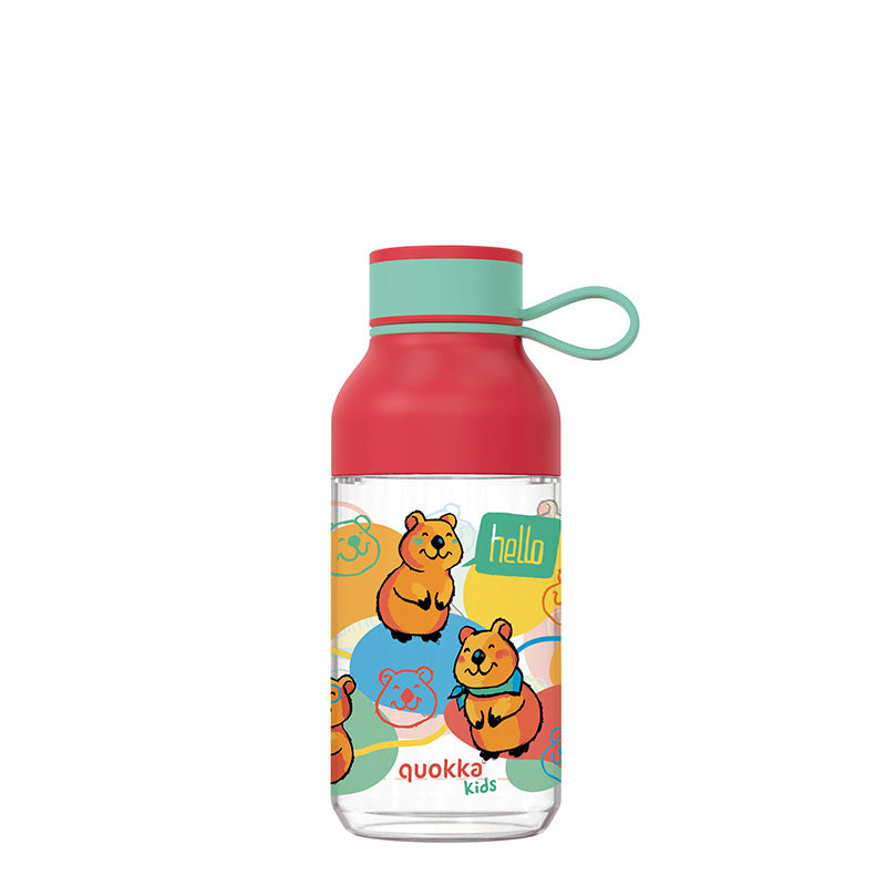 Quokka Ice Kids su dirželiu - Ecozen vandens butelis 430 ml su dirželiu (Happy Quokka)