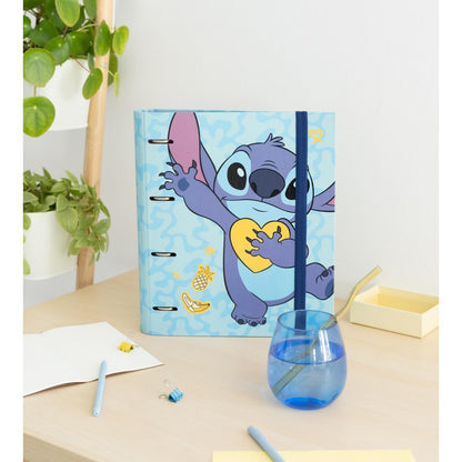 Disney Stitch – A4 segtuvas iš tropinės kolekcijos (4 žiedai, elastinė juosta)