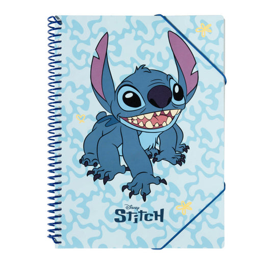 Disney Stitch – A4 aplankas su guma + 30 skaidrių įmautėlių