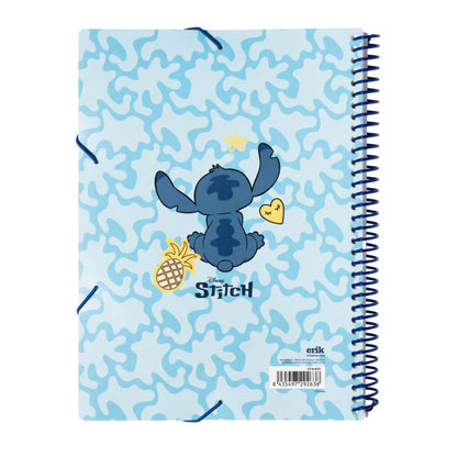 Disney Stitch – A4 aplankas su guma + 30 skaidrių įmautėlių