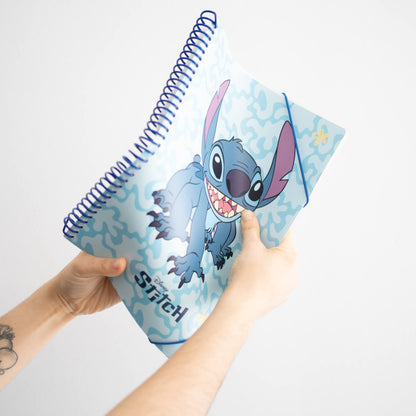 Disney Stitch – A4 aplankas su guma + 30 skaidrių įmautėlių