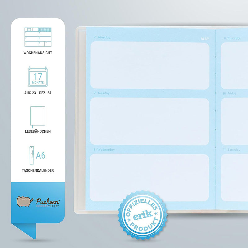 Pusheen – kalendorius / savaitinis planuoklis 2023/2024 (11,3 x 16,2 cm)