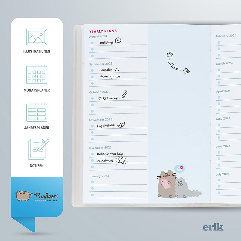 Pusheen – kalendorius / savaitinis planuoklis 2023/2024 (11,3 x 16,2 cm)