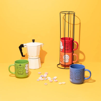 South Park - Rinkinys iš 4 keramikinių puodelių su stovu 300 ml