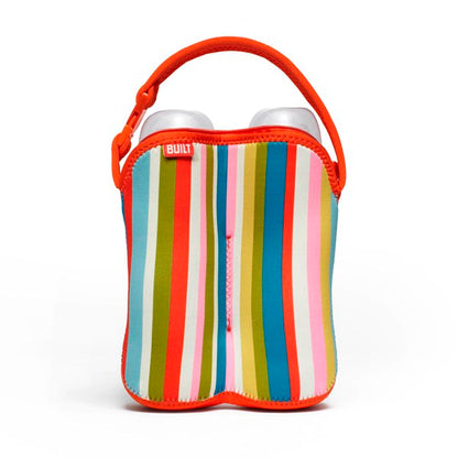 BUILT "Bottle Buddy" nešynė dviem buteliukams su laikikliu (Baby Pink Stripe)