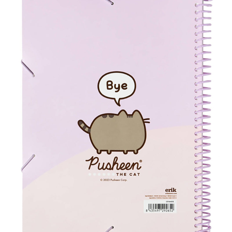 Pusheen - A4 segtuvas su gumine juosta + 30 permatomų įmaučių