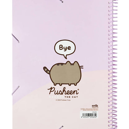 Pusheen - A4 segtuvas su gumine juosta + 30 permatomų įmaučių