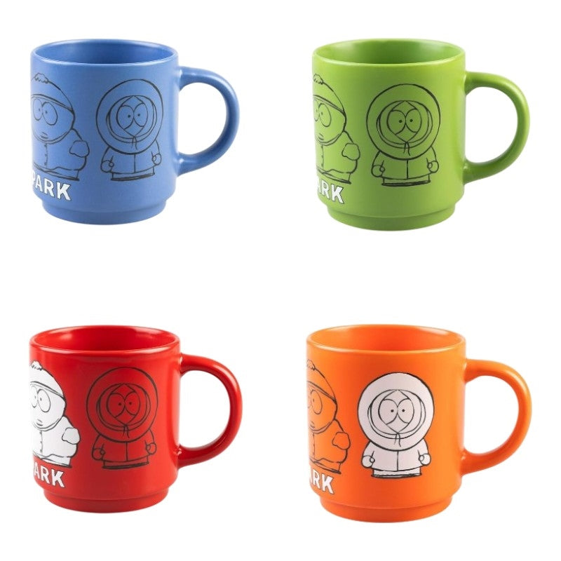 South Park - Rinkinys iš 4 keramikinių puodelių su stovu 300 ml