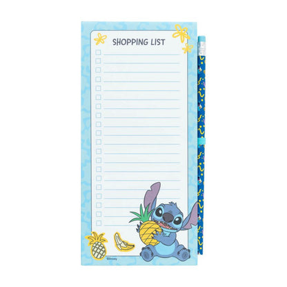 Disney Stitch – Magnetinis bloknotas / pirkinių sąrašas ant šaldytuvo + pieštukas iš "Tropical" kolekcijos (10 x 21 cm)