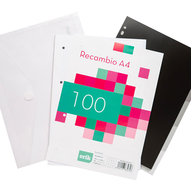 Hario Poteris – A4 formato kortelių segtuvas (4 žiedai, elastinė juosta)