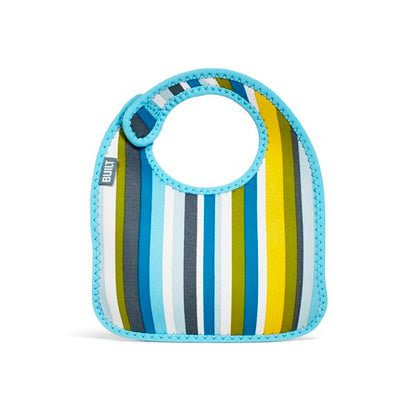 BUILT Mess Mate 2 vaikiškų seilinukų rinkinys (šviesiai mėlyna juosta)