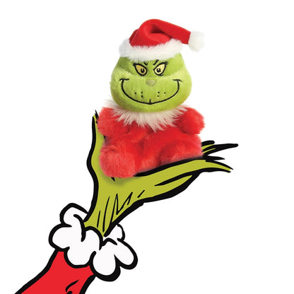 Grinch - Minkštas žaislas / minkštas sėdintis Grinchas Kalėdų Senelio kostiumu 13 cm iš Palm Pals kolekcijos Ekologiškas