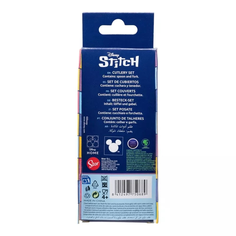 Disney Stitch – metalinis stalo įrankių rinkinys iš Stitch & Angel kolekcijos (šaukštas ir šakutė)