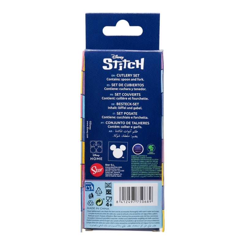 Disney Stitch – metalinis stalo įrankių rinkinys iš Stitch & Angel kolekcijos (šaukštas ir šakutė)