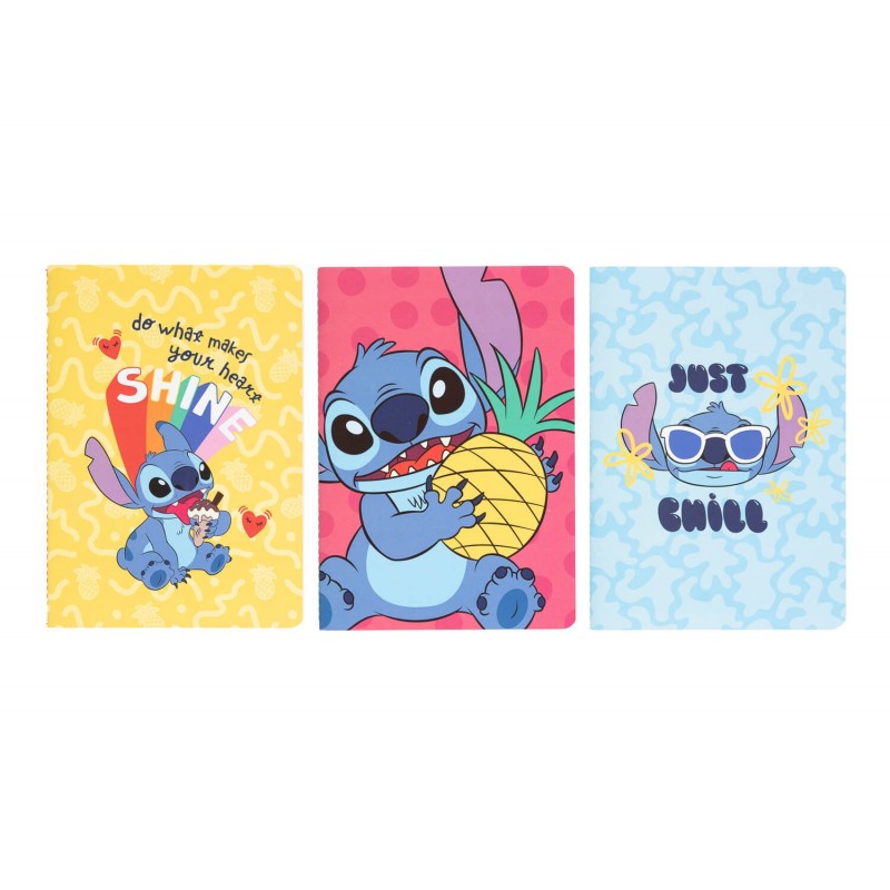 Disney Stitch - A5 sąsiuvinių rinkinys iš „Tropical“ kolekcijos (3 vnt.)