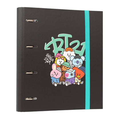 BT21 - A4 formatinis segtuvas iš "Street Mood" kolekcijos (4 žiedai, elastinė juosta)