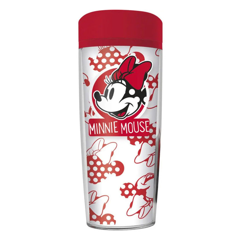 Minnie Mouse - kelioninis puodelis 533 ml (baltas/raudonas)