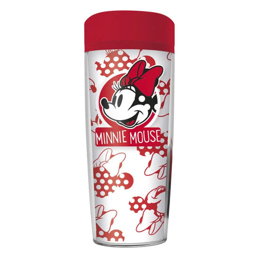 Minnie Mouse - kelioninis puodelis 533 ml (baltas/raudonas)