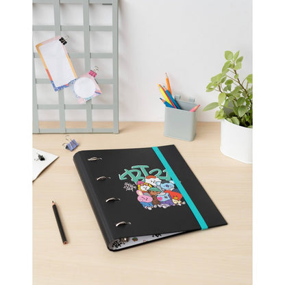 BT21 - A4 formatinis segtuvas iš "Street Mood" kolekcijos (4 žiedai, elastinė juosta)