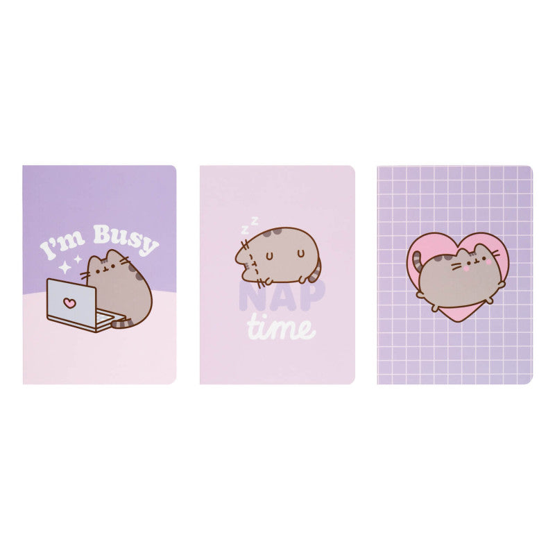 Pusheen – A6 formato sąsiuvinių rinkinys iš kolekcijos „Moments“ (3 vnt.)